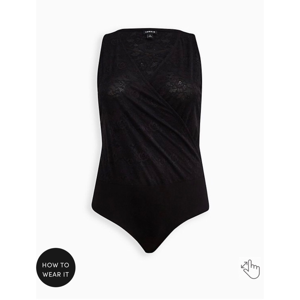 NWT TORRID Surplice Strappy Bodysuit Lace Black Size 5X - Picture 5 of 8